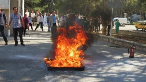 Hastane Personeline Yangın Tatbikatı
