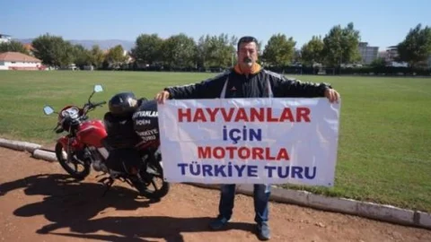 Motosikletli Hayvan Hakları Savunucusu Sarıgöl'de