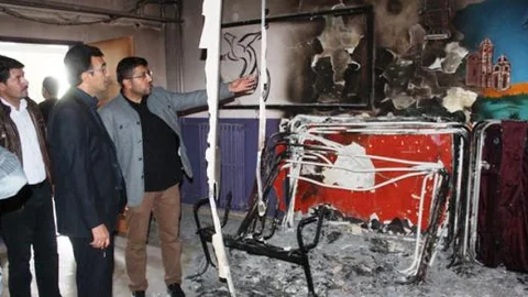 Van'da bir okul kundaklandı!