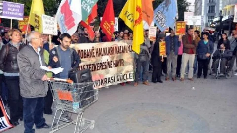 Eskişehir'de Kobani'ye Destek Yürüyüşü