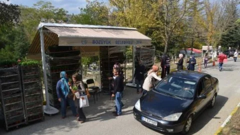 Bozüyük Belediyesi'nden Kabir Ziyaretine Gelenlere Çiçek Ve Çam Fidanı