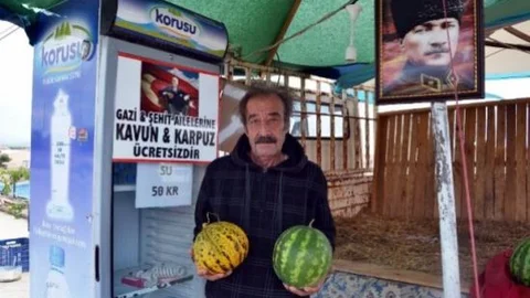 Ayvalık'ta Gaziler Ve Şehit Aileleri İçin Kavun-karpuz Bedava