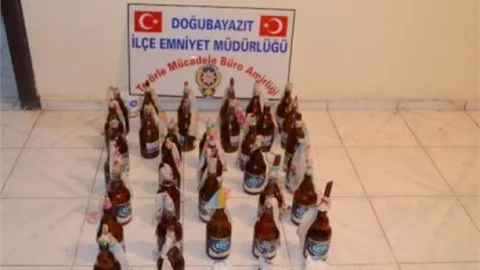 Ağrı'da Kullanıma Hazır 34 Adet Molotof Ele Geçirildi