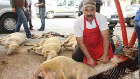 Manisa'da Kurbanlar Kesildi