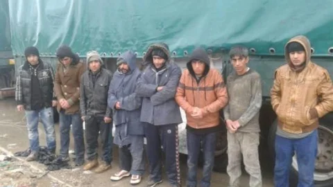 Çimento Çuvallarının Arasından Kaçak Göçmen Çıktı