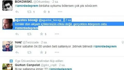 Twiter'da Deprem Yorumları