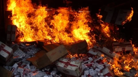 Kırıkkale'de 400 Bin Paket Kaçak Sigara İmha Edildi