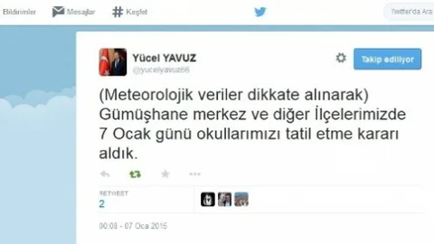 Gümüşhane'de Tüm Okullar Bir Günlüğüne Tatil Edildi