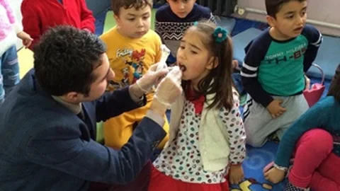 Yozgat'ta Çocuklara Flor Vernik Uygulaması Yapıldı