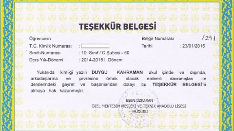 Ölmeseydi Teşekkür Belgesi Alacaktı