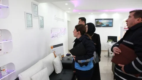 Zabıta Ekiplerinden Güzellik Salonlarına Denetim