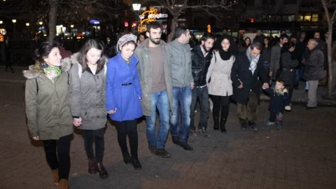 Eskişehir'de Havai Fişekli Kobani Kutlaması