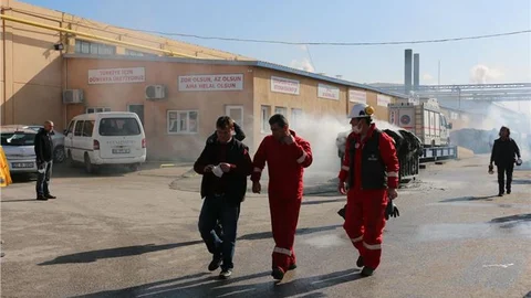 Denizli'de tekstil fabrikasında yangın