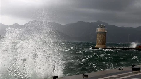 Marmaris'te kuvvetli rüzgar