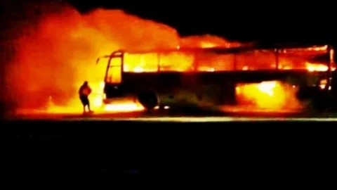 Afyonkarahisar'da Otobüs Alev Alev Yandı