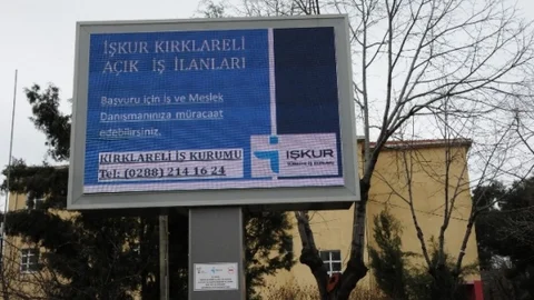 İŞKUR'un İş İlanları Kırklareli'de Led Ekrandan Takip Edilecek