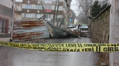 Edirne'de Şiddetli Fırtına Çatıları Uçurdu Ağaçları Devirdi