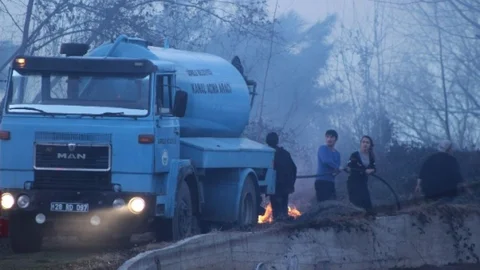 Giresun'da Fındıklık Ve Çalılık Yangını