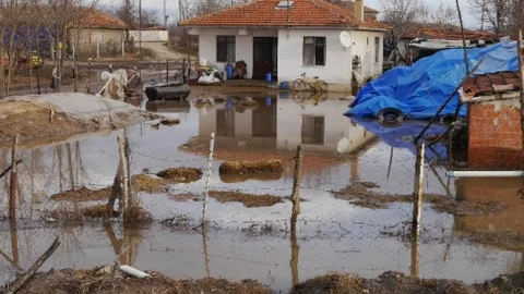 Edirne'de Köyler De Taşkından Etkilendi