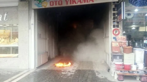 LPG'li Otomobil Patlayıp Alev Aldı