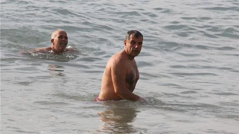 Kış ortasında deniz keyfi