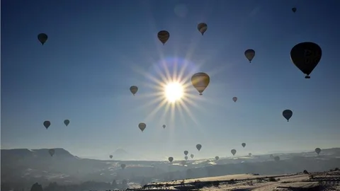 Kapadokya'da kış büyülüyor