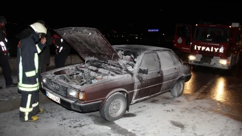 Seyir Halindeki Otomobilde Yangın Çıktı