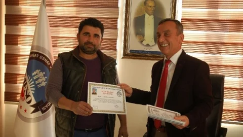 Tesisatçılara Sertifikalarını Meso Başkanı Çelik'ten Aldılar