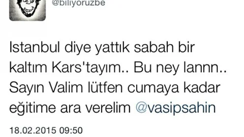 Valiye Attığı Kar Tweetiyle Yine Milyonları Güldürdü