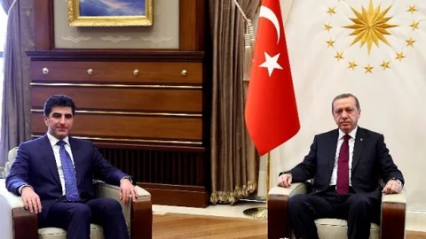 Cumhurbaşkanı Erdoğan Ikby Başbakanı Neçirvan Barzani'yi Kabul Etti