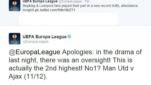 Uefa Özür Diledi Rekor Kırılmamış