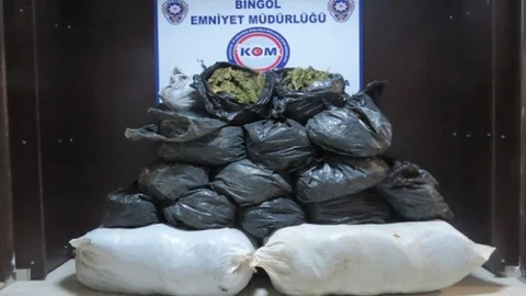 Bingöl'de 105 Kilogram Esrar Ele Geçirildi