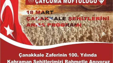 Çaycuma'da Çanakkale Şehitleri İçin Program Düzenlenecek