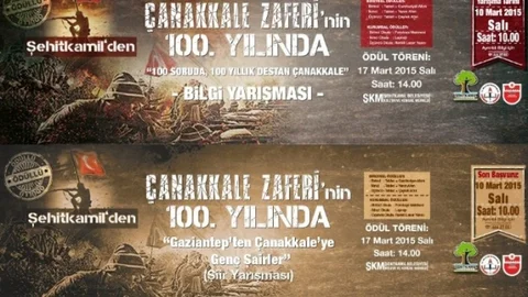 Şehitkamil'den Çanakkale Zaferi Etkinliklerine Davet