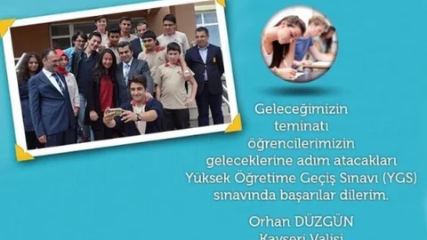 Vali Düzgün YGS'ye Girecek Öğrencilere Başarılar Diledi