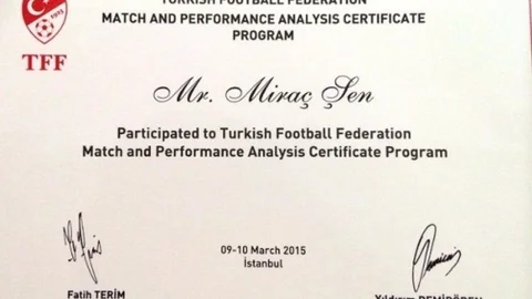 Muğla'da İlk Maç Ve Performans Analizi Lisansını Miraç Şen Aldı