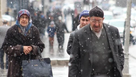 Erzurum'da Kar Yağışı