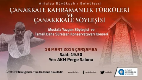 Büyükşehir Belediyesi Çanakkale Şehitlerini Söyleşi Ve Türkülerle Yad Edecek