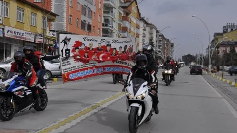 Seydişehir'de Şehitlere Saygı Konvoyu