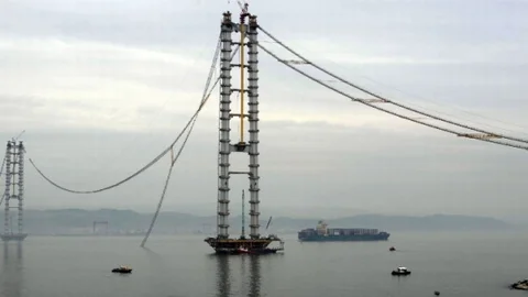 Körfez Geçiş Köprüsü'nde Kopan Halatın Tamiri Başladı