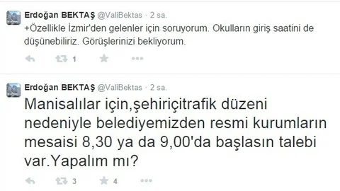 Manisa Valisi Mesai Saati Değişim Talebini Twitter'dan Tartışmaya Açtı