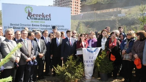 Trabzon'da Bereket Ormanı Fidanları Dikildi