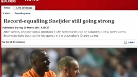 Wesley Sneijder'e UEFA'dan Övgü
