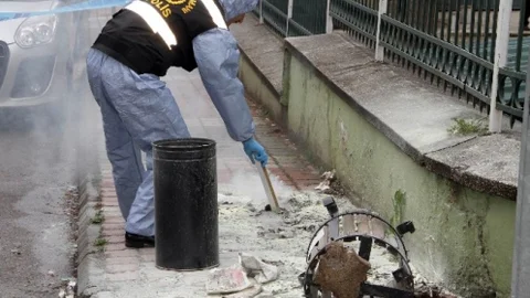 Samsun'da Çöp Kutusu Patladı
