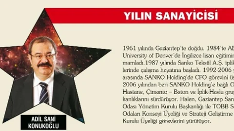 Adil Sani Konukoğlu Yılın Sanayicisi Seçildi