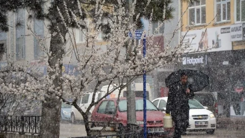 Suşehri'nde Nisan Karı