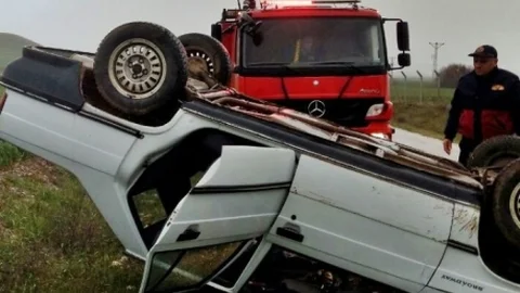 Sungurlu'da Otomobil Takla Attı