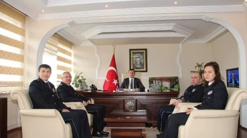 Oltu'da Kaymakam Zengin Emniyet Müdürü Bozkurt'u Ağırladı