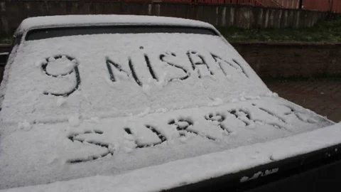 Beyşehir'de Nisan Karı Yağdı