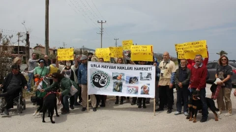 Urla'da Hayvanlar İçin Protesto Düzenlendi